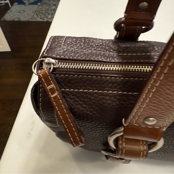 Vintage COACH CHELSEA F10887 Large Pebbled Leather Satchel Bag Handbag BROWN - Picture 6 of 16